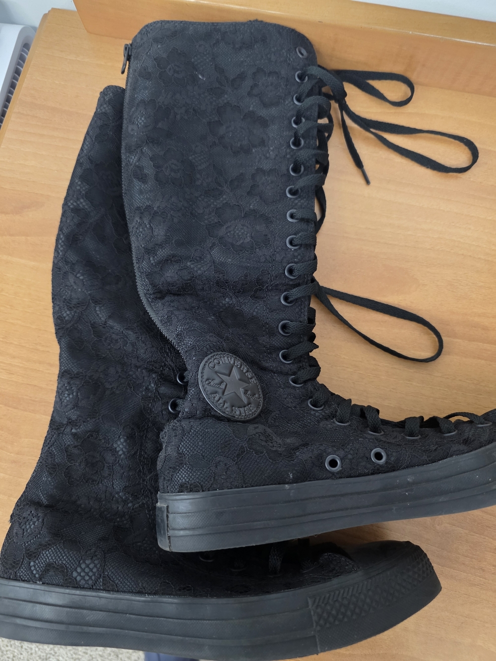 Converse Chuck Taylor All Star XX-Hi Sneaker - Black Mono W/Black Floral Lace